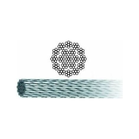 Vigor-Blinky 19x7 Fune in Acciaio Zincato Antigiro 133 Fili Diametro 4mm Lunghezza 100mt colore Acciaio