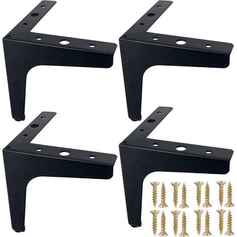 Pieds de Meubles Triangulaires en Métal, 4 Pièces, Acier Noir pour Table Basse, Bureau, Chaises, Design DIY (10 cm) (1/4)