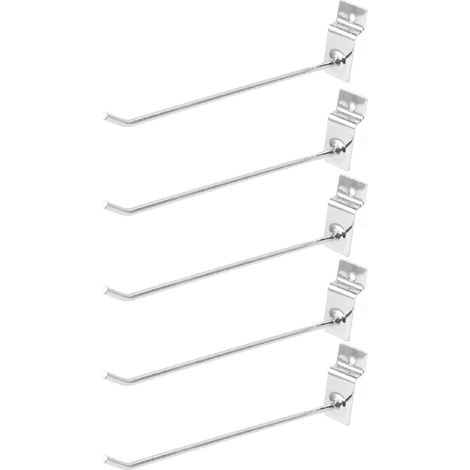 Lot de 50 crochets de supermarché en fer robuste et résistant à l'usure, à pointe plate, pour panneaux perforés et supports muraux à lattes. (1/5)