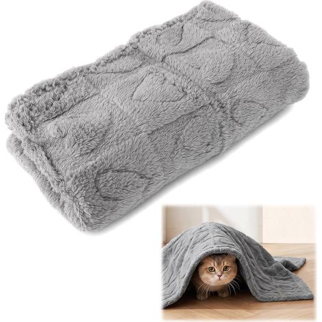 Couverture Chien 76 x 100 cm - Plaid Chat Doux Lavable Gris (1/5)