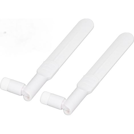 2 Stück omnidirektionale Antennen 2,4 GHz/5,8 GHz 2-Frequenz-WLAN-Router SMA-Stecker, faltbar, Klebestift, weiß (1/5)