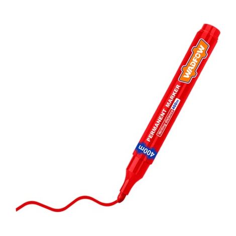 Marqueur permanent WADFOW rouge - Pointe fibre 2-3 mm, boîte de 12 unités (1/2)