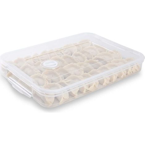 Boîte alimentaire rectangulaire avec couvercle, Boîte de réfrigérateur à une seule couche, Organisateur de nourriture empilable pour garder le poisson, la viande et le fromage frais