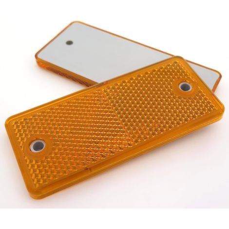 réflecteurs arrière rectangulaires ambre/orange pour remorques, caravanes et poteaux de portail, homologués CE