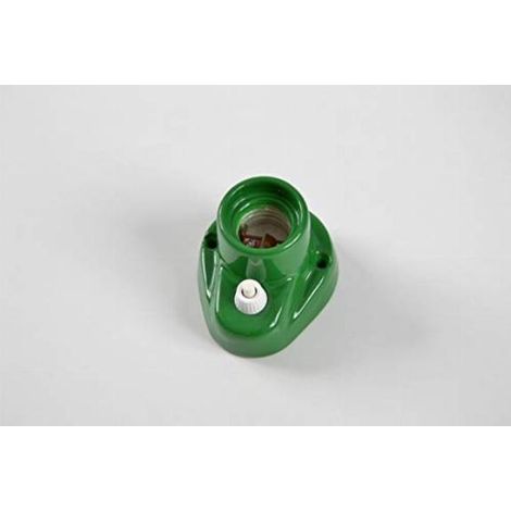 Fai portalampada de porcellana e27, interruttore verde