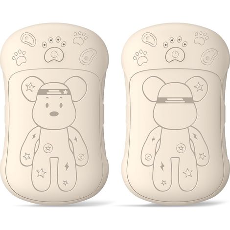 Wiederaufladbare Handwärmer (2er-Pack), elektrische 2-in-1-Handwärmer, doppelseitige Heizung, Unisex, beige.