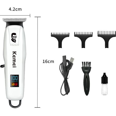 Mini tondeuse à cheveux électrique - Tondeuse rechargeable par USB avec affichage numérique (1/2)