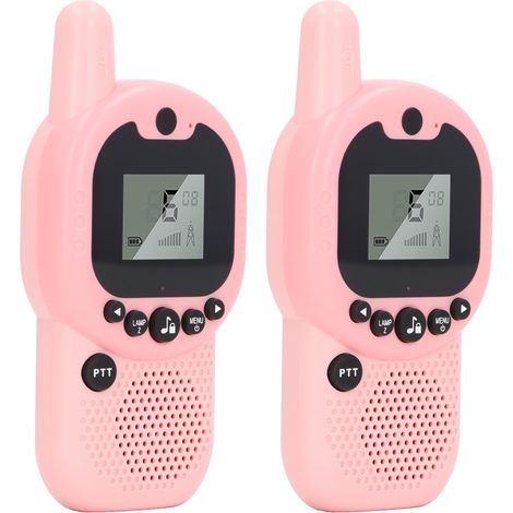 Talkies-walkies pour enfants, mini talkies-walkies roses, sans fil, en ABS Bluetooth, résistants et durables. Lot de 2. (1/5)
