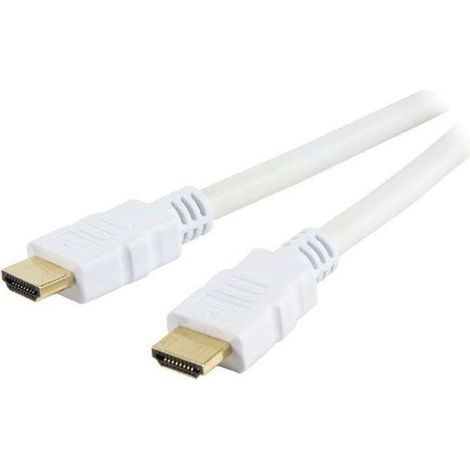 Cordon HDMI 1.3 mâle-mâle (blanc, plaqué or)