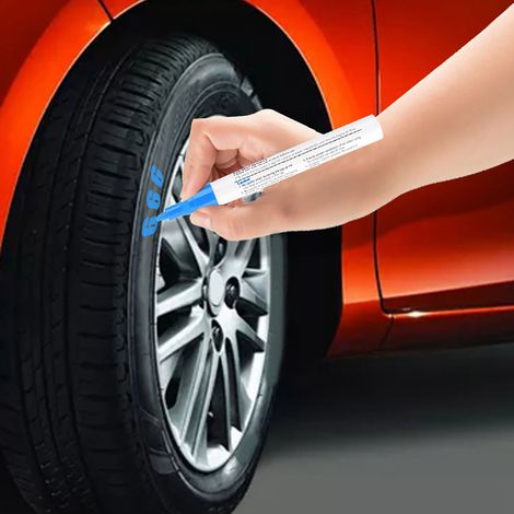 Professioneller blauer Reifenmarker, wasserfester Autolackstift, Gummireparaturset, feine Spitze, wetterfest, 1 Stück. (1/5)