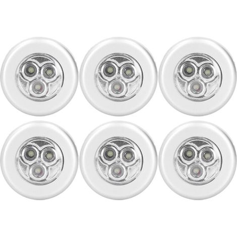 Luz LED con sensor, 6 luces LED táctiles, luces de armario con bisagra hidráulica alimentadas por batería, luces de armario con bisagra hidráulica alimentadas por batería (1/5)