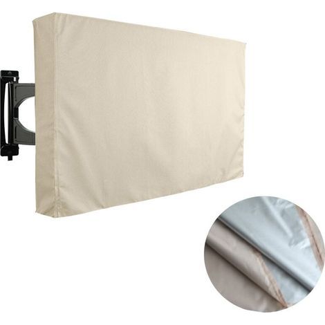 Housse TV en tissu Oxford beige (1/3)