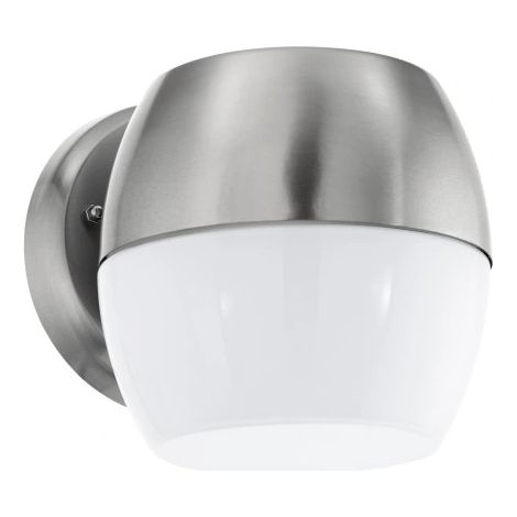 Lámpara de pared para jardín Eglo, gris y plateada, con fuente LED integrada de 1 W. (1/2)