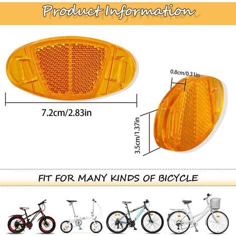 10 pcs Catadioptre ,Vélo Route Réflecteurs,Sûr Feux D'avertissement Roue Lumières, pour Nuit Cyclisme Sécurité (1/4)