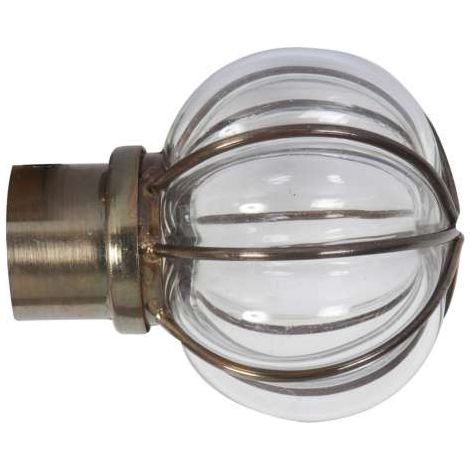 TERMINALE DECORATIVO MOD.SFERA IN VETROCOL.BRONZO (1/2)