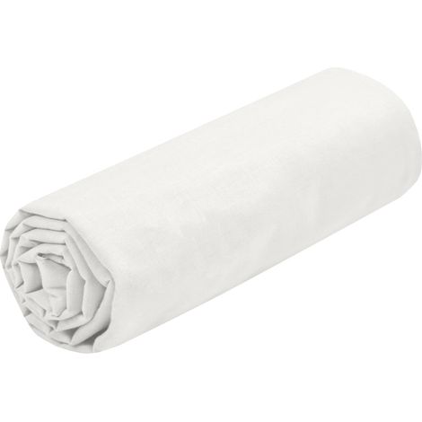 Drap Housse Taille 160x200 cm Grand Bonnet 30 cm 100% Coton Couleur Ivoire Modèle Eden Linge de Lit pour Maison Doux et Confortable pour Nid Douillet (1/5)