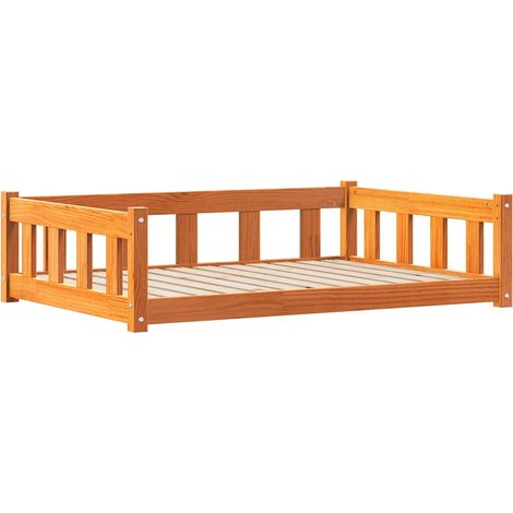 Hundebett Wachsbraun 100 x 70 x 28 cm Massives Kiefernholz vidaXL