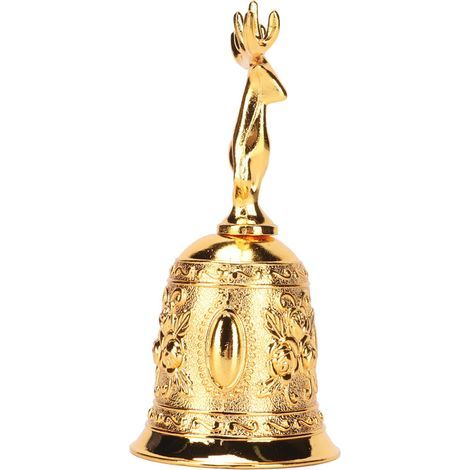 Clochette en forme de cerf, alliage de zinc vintage, couleur or, 5,4 x 11,6 cm
