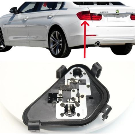 Support de Feu Arrière Gauche Extérieur pour BMW Série 3 F30 F35 – Platine de Feu et Douille de Lampe Arrière 1 Pièce, Noir (1/2)
