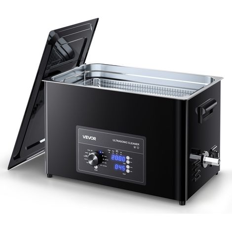 Nettoyeur à Ultrasons 30 L, Appareil de Nettoyage par Ultrasons avec Commande par Bouton, en Inox, avec Panier et Boule de Nettoyage, pour Montres, Rasoirs, Bijoux, Pièces de Monnaie, Noir (1/5)