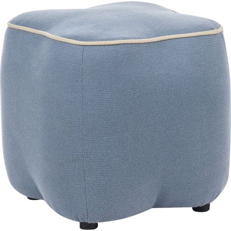 Pouffe Light Blue Fabric Upholstery Rectangular 35 x 35 Footstool Accent Decoration Living Room Bedroom JUNO (1/5)