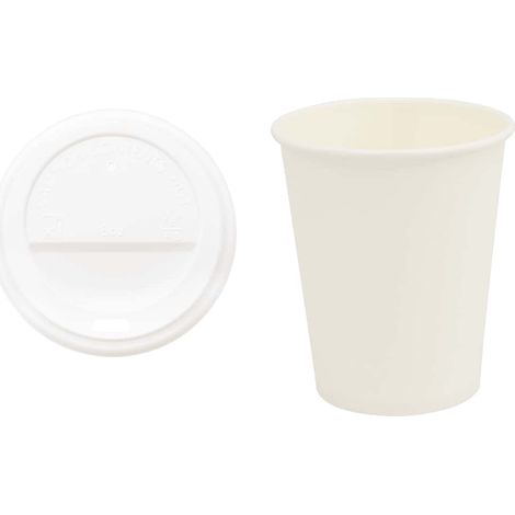 Tasses à café en papier avec couvercles 1000 pcs 8oz 200ml (1/5)