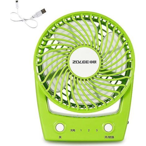 Petit ventilateur de bureau pour table de travail, 3 vitesses, fonctionnement silencieux, alimentation par câble USB (1/4)