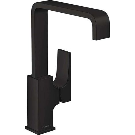 Hansgrohe Metropol - Grifo de lavabo con desagüe Push-Open, negro mate 32511670 (1/2)