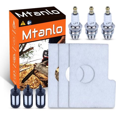Filtre à air, filtre à carburant, bougie d'allumage pour réglage Stihl MS180 MS170 018 170 1130 124 0800, filtre à air, filtre à carburant, bougie d'allumage (1/5)