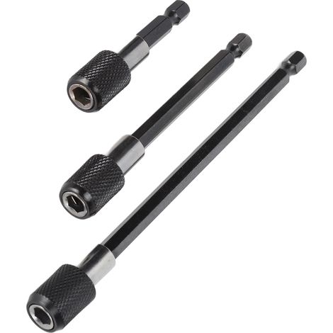 Lot de 3 adaptateurs de rallonge 1/4 pouce hex diamant aimanté dégagement rapide porte-embout (1/5)