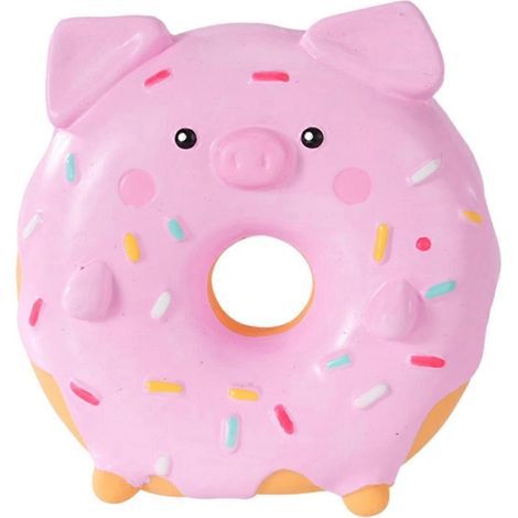 latex Donut Animal Jouet pour chien – sonore et résistant aux morsures – pour macheurs intensifs chiot dentition Fetch Play – F (1/5)