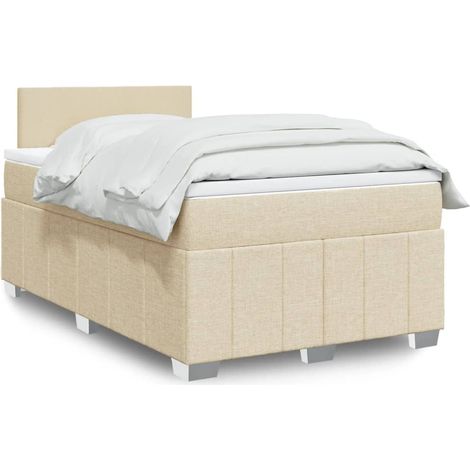 Boxspringbett mit Matratze Creme 120x200 cm Stoff