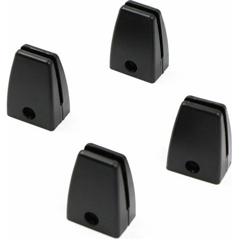 Pince à Verre d'étagère Support de Verre Fixation Par Pince 4 PCS Support Robuste en Alliage d'aluminium d'accessoires de Bureau Accessoires de Meubles Durables et Anti déformation.Noir, (1/5)