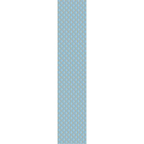 Papier Peint Intissé Pré-encollé Rouleau Wallpaper Art Déco Bleu Claire Éventail Adhésif Décorative - 1 Roulle de H300 x L60 cm (1/4)