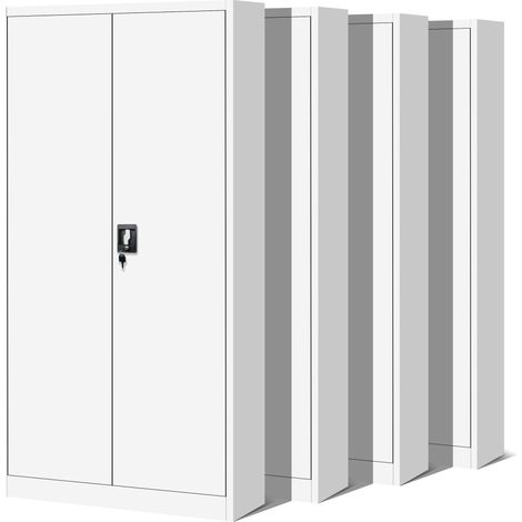 Jeu de 4x classeurs JAN en métal, 900 x 1850 x 400 mm, blanc