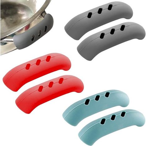 3 paia di manici per pentole, manico, pentole, manici in silicone, supporto in silicone, protezione termica per casseruole in ghisa, padelle in ferro, teglie da forno (1/5)