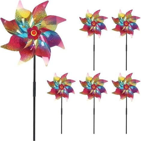 Moulin à Vent Répulsif Oiseaux - Ensemble de 6 - Arc-en-ciel - Non Toxique (1/4)