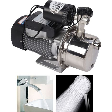 Pompe à jet automatique 1100 W en acier inoxydable avec interrupteur intelligent 220 V pour la maison, le jardinage et la salle de bain (surpresseur de tuyauterie, norme australienne). (1/5)