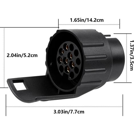 7P to 13P Mini Adapter for Cars, RVs, and Trailers - 7 to 13 Adapter (1/4)