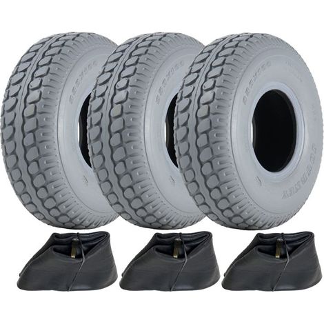 330x100 Grau Mobilität Scooter Reifen und Schlauch, Pneumatischer Reifen, 400-5 - Set von 3