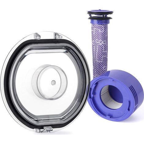 V8 V7 Staubbehälter Deckel Ersatz für Dyson Staubsauger Staubeimer Abdeckung Ersatzteile mit HEPA Nachmotorfilter & Vorfilter