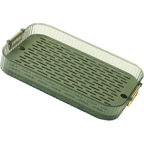 Égouttoir à vaisselle multifonctionnel, innovant, léger et luxueux, à double couche, pour un égouttage efficace, idéal pour le thé et les fruits. (1/5)