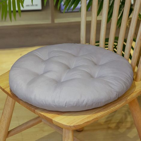 2 Sitzkissen 40x40 cm mit Bändern, Sitzkissen aus Baumwolle, dicke Kissen für drinnen und draußen