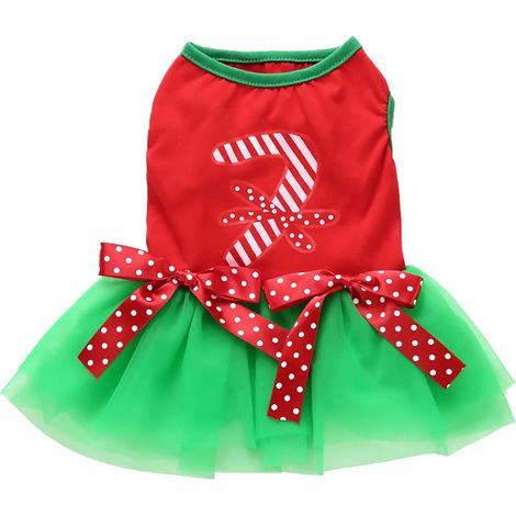 Robe De Noel Pour Animal De Compagnie - Jupe En Laine Pour Chien Et Chat - Taille Unique - 1 Pièce (1/5)