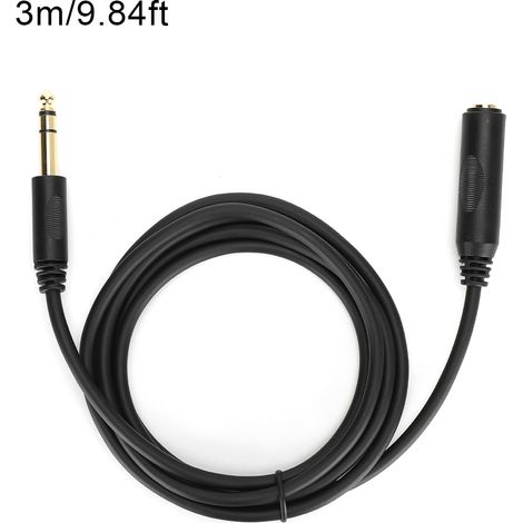 Câble d'extension audio 3M mâle vers femelle 6.35mm pour guitare électrique ou carte son avec conducteur en cuivre pur et blindage