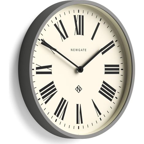 Horloge Murale Horloge Ronde Moderne 37cm Gris Chic Chiffres Romains Idéal pour la Cuisine, Le Salon ou Le Bureau (1/5)