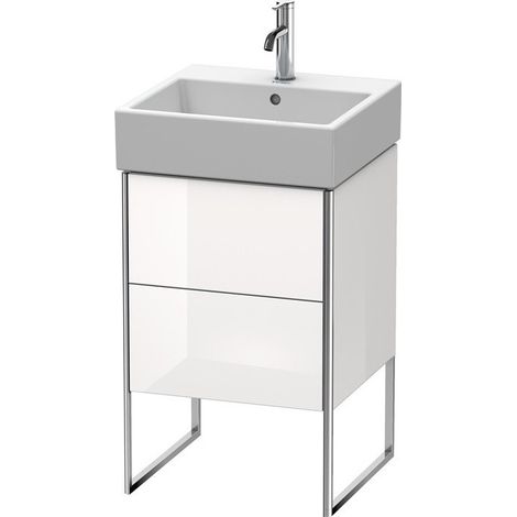 Duravit XSquare Vanity unit verticale 48,4x 46,0 cm, 2 cassetti, per lavabo Vero Air 235050, Colore (anteriore/corpo): Laccato lucido Cappuccino - XS447208686