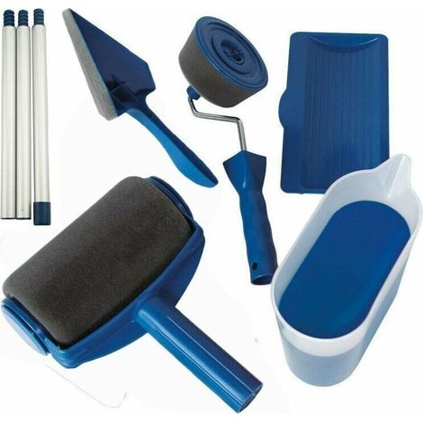 Farbroller-Set mit 6 Malwerkzeugen, mit integriertem Behälter, Anti-Tropf- und Antifouling-System, einfach zu bedienen