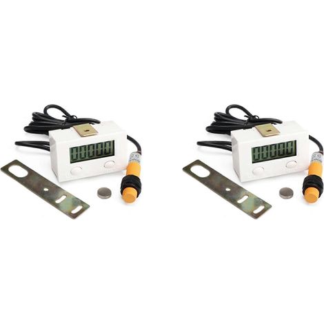 Compteur électronique à affichage numérique LCD 2X 0-99999, poinçonneur, détecteur de proximité à induction magnétique, compteur rotatif alternatif (1/5)