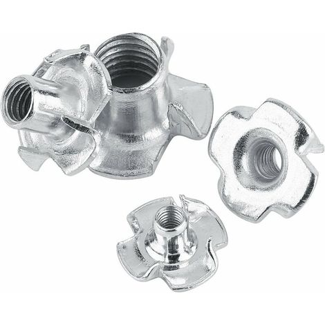 M3 Zinc argent acier carbone T des meubles écrous en T avec quatre embouts pour la fixation des meubles de la menuiserie,30PCS (1/5)